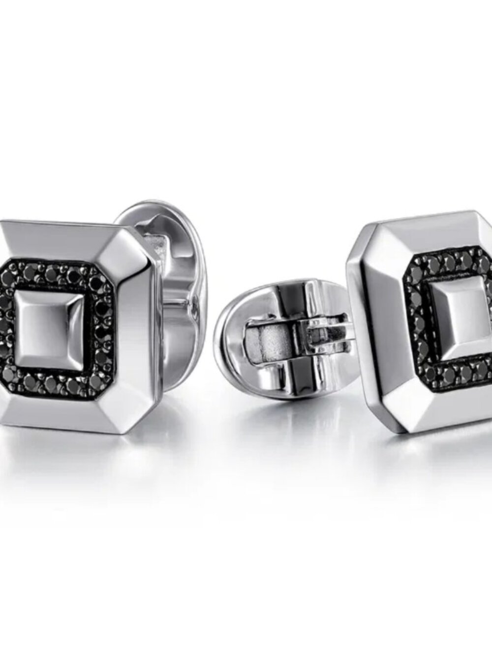 Gabriel & Co. 925 Sterling Silver Black Spinel Cufflinks